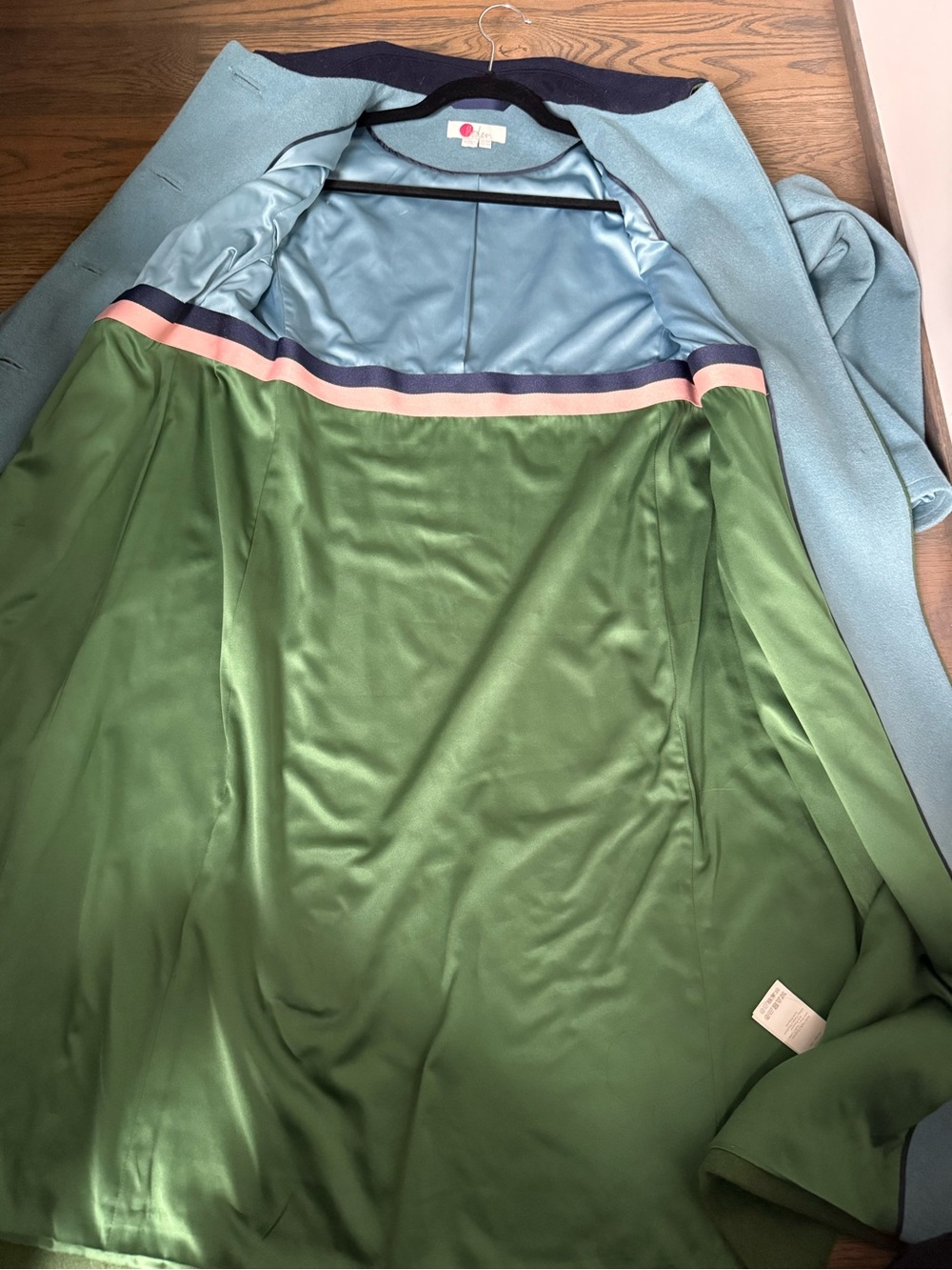 RARE Boden Lovelace Two-Tone Green Wool-Blend Coat size 6. Like new. - Picture 10 of 11